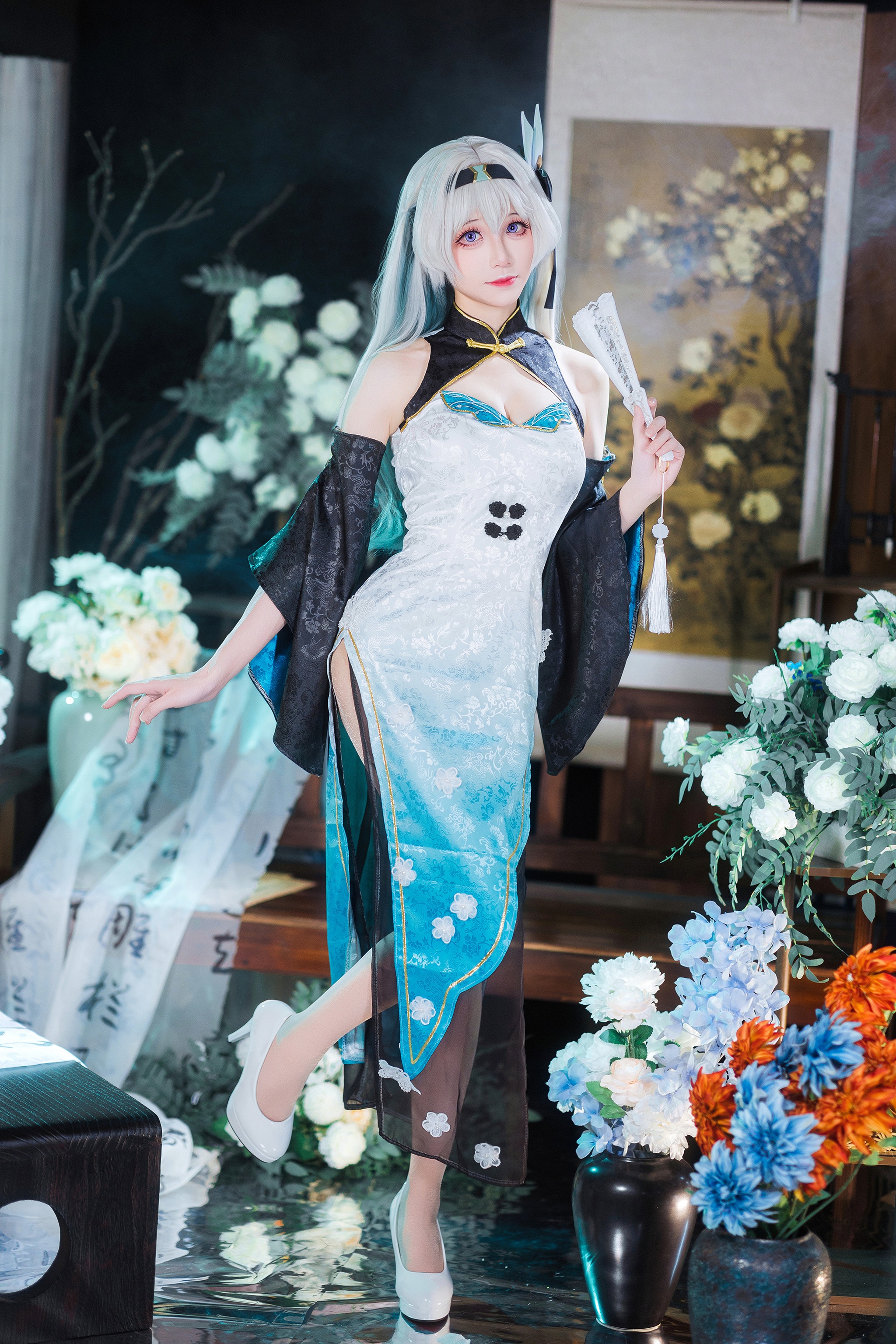 图片[1]-Tomoyo酱 – NO.033 星穹铁道 流萤旗袍 [24P]-XikXak